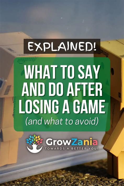 What to say and do after losing a game (Respect + Grace).